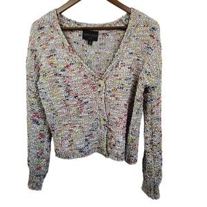 Absolutely Creative Confetti Chunky Knit Button Front Cardigan Small